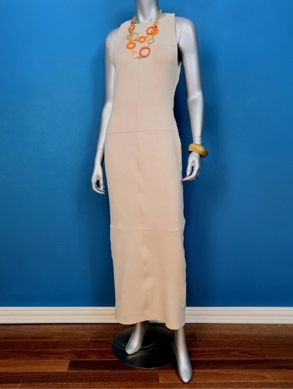 ASOS DESIGN Halter Neck Asymmetrical Drape Back Faux Suede Maxi Dress // (NWT)